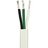 Cobra Wire & Cable - Flat Boat Cable , 3-Wire Flat Marine Cable , 100’REELS , Part No. B7W12T-30-100, Gauge/Cond 12/3